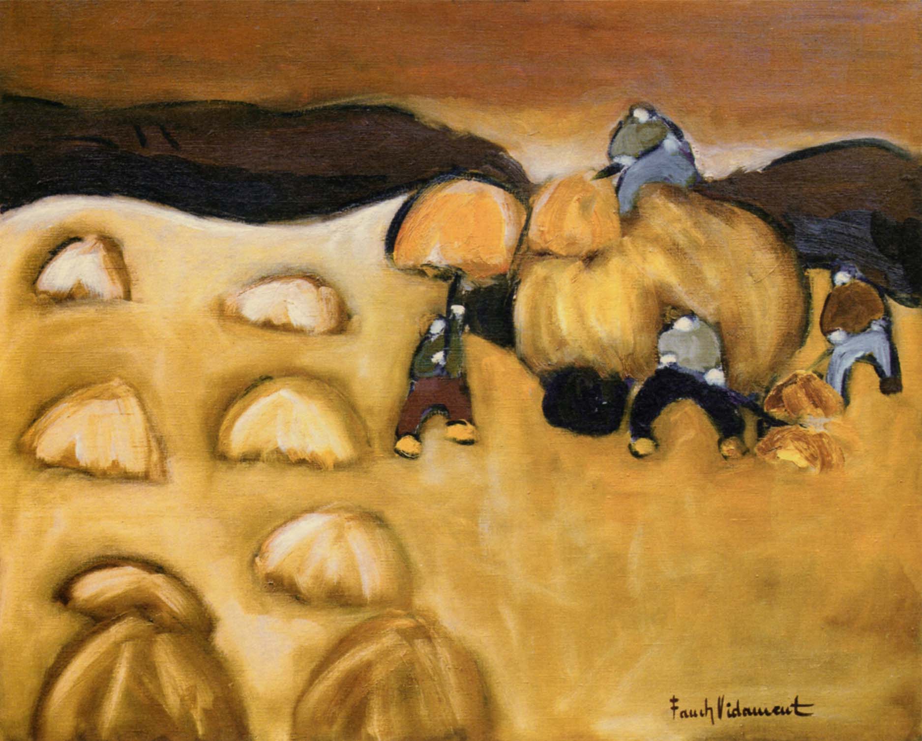 Fenaison, huile sur toile, 1979