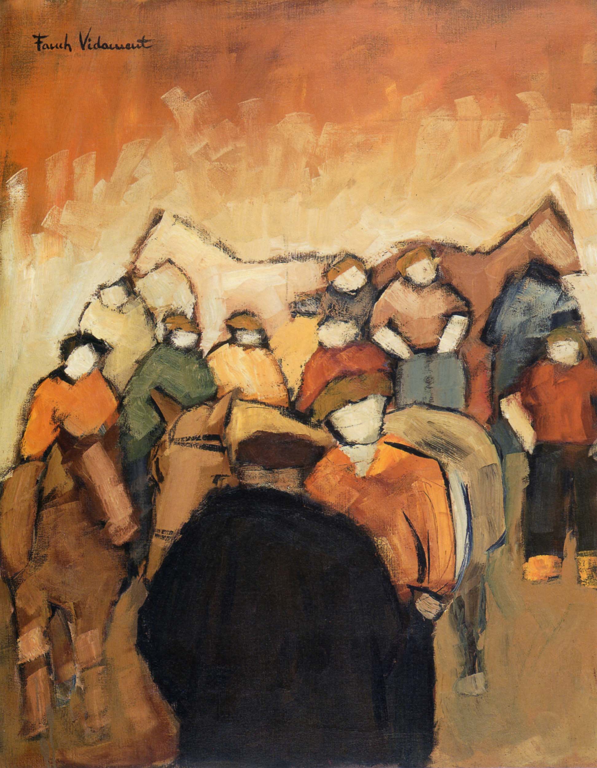 Foire aux chevaux de Bulat-Pestivien, huile sur toile, 93x74cm, 1980