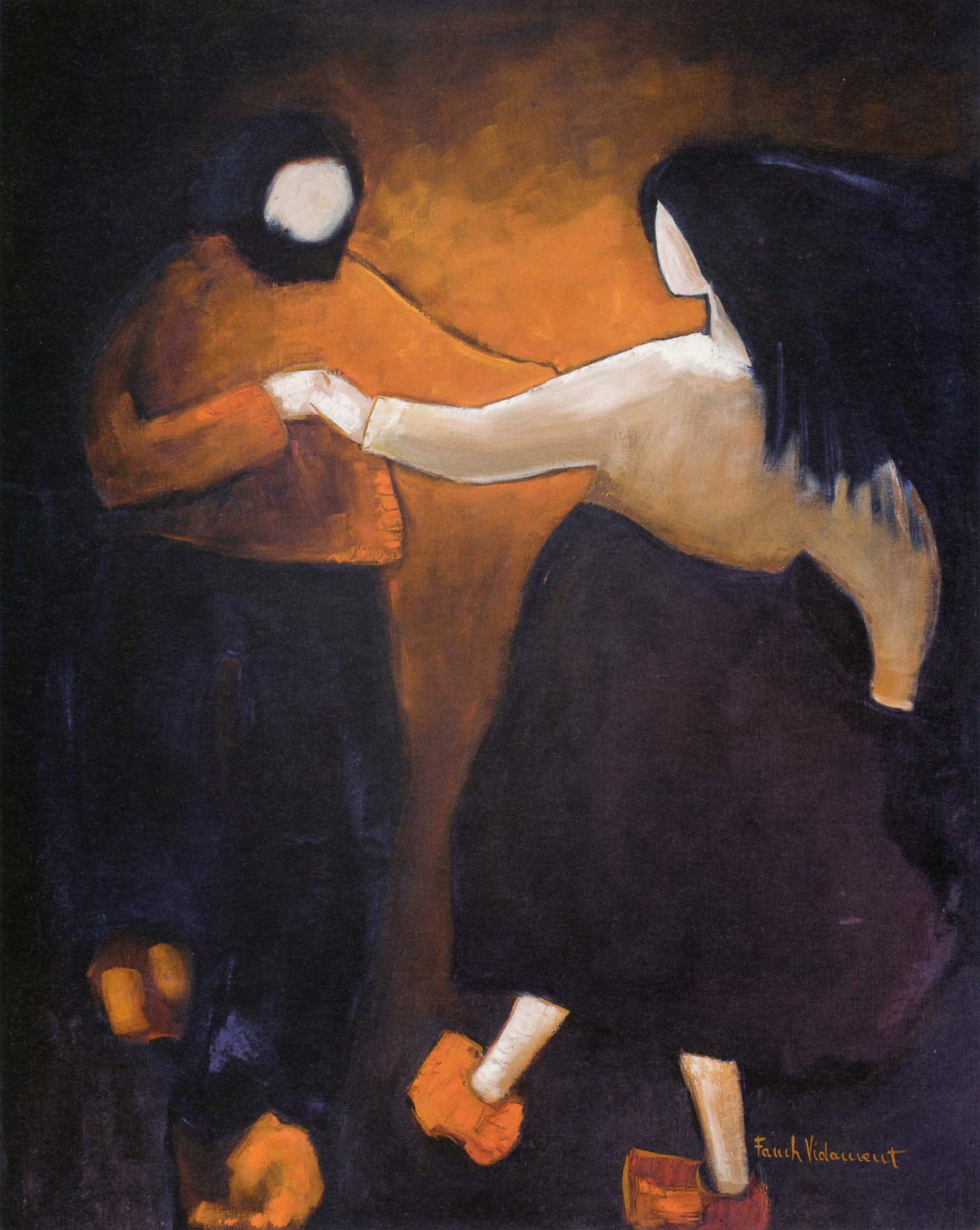 Les danseurs (fest-noz), huile sur toile, 163x131cm, 1981