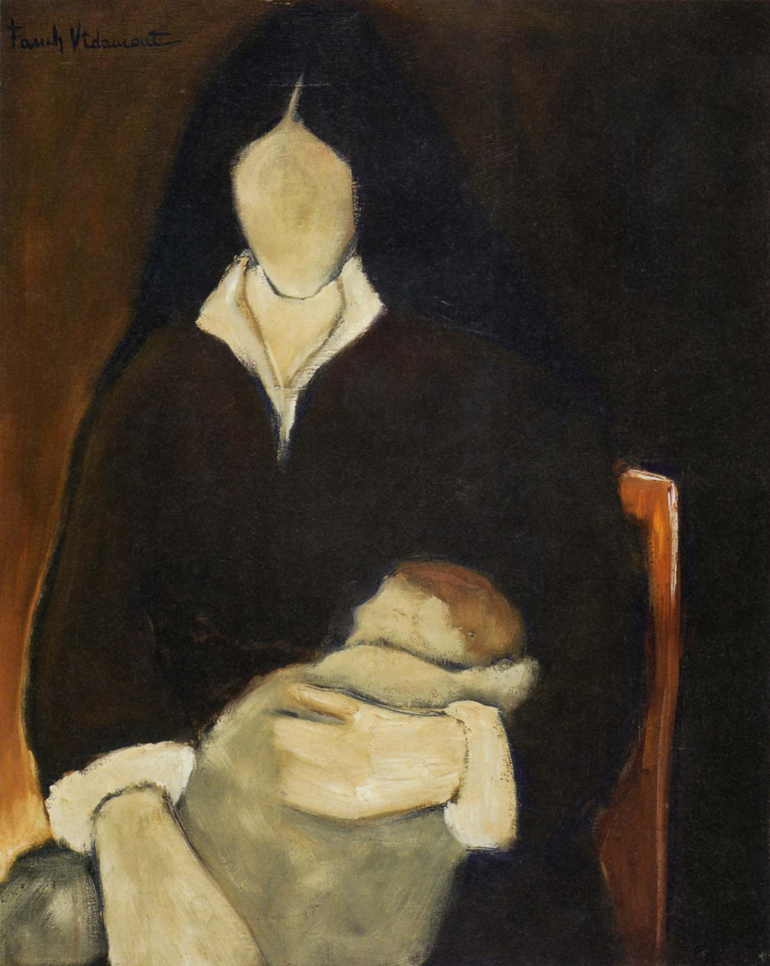 Maternité, huile sur toile, 81x65cm, 1978