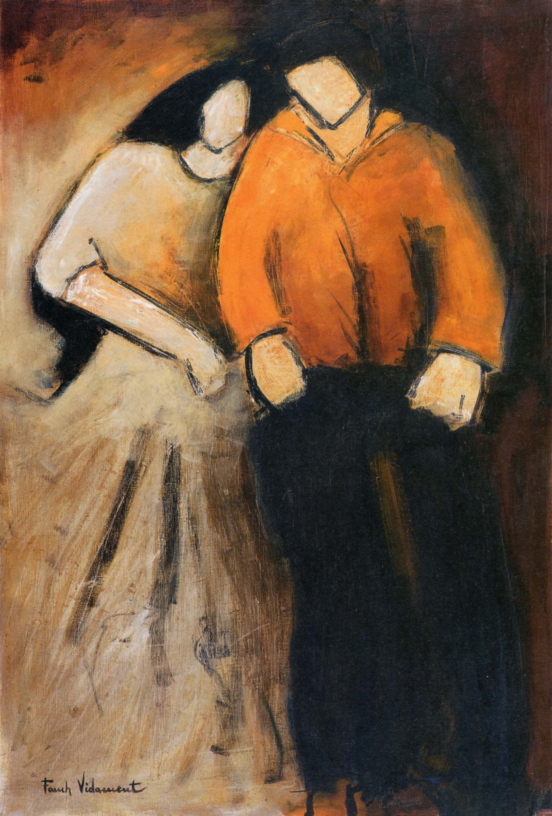 Tendresse, huile sur toile, 130x89 cm, 1982