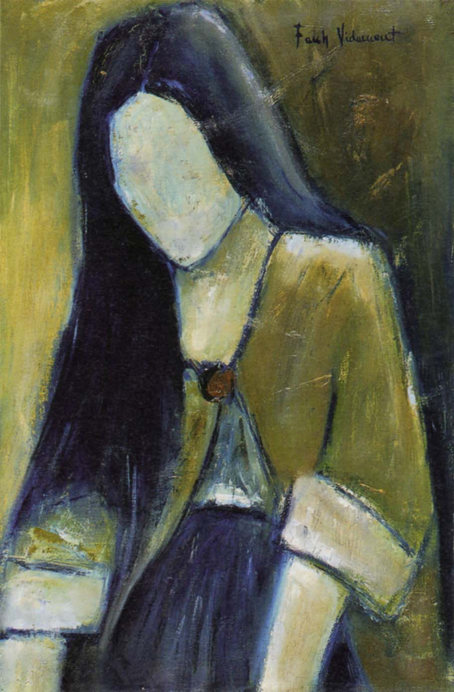 L'attente, huile sur toile, 84x56cm, 1977