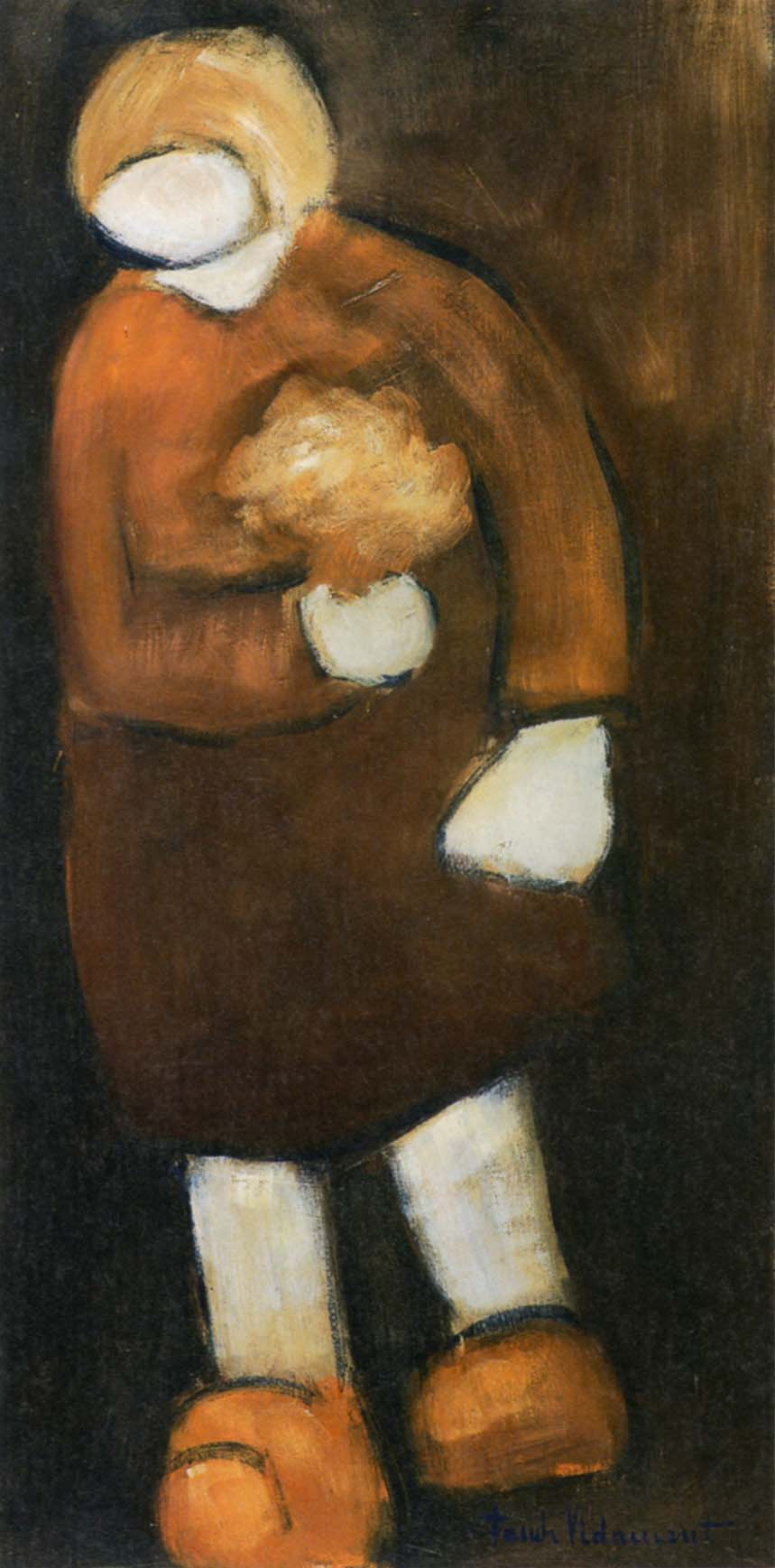 L'enfant aux pissenlits, huile sur toile, 100x50cm, 1982