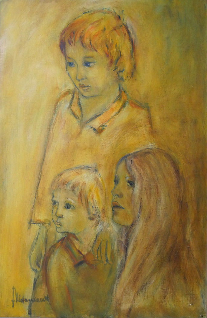 Femme et deux enfants