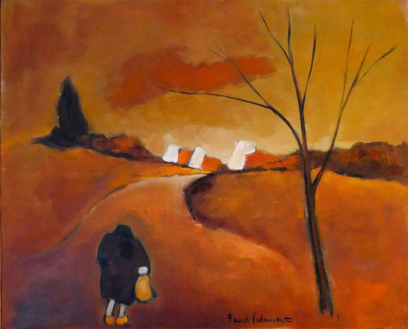 Grand-mère en chemin