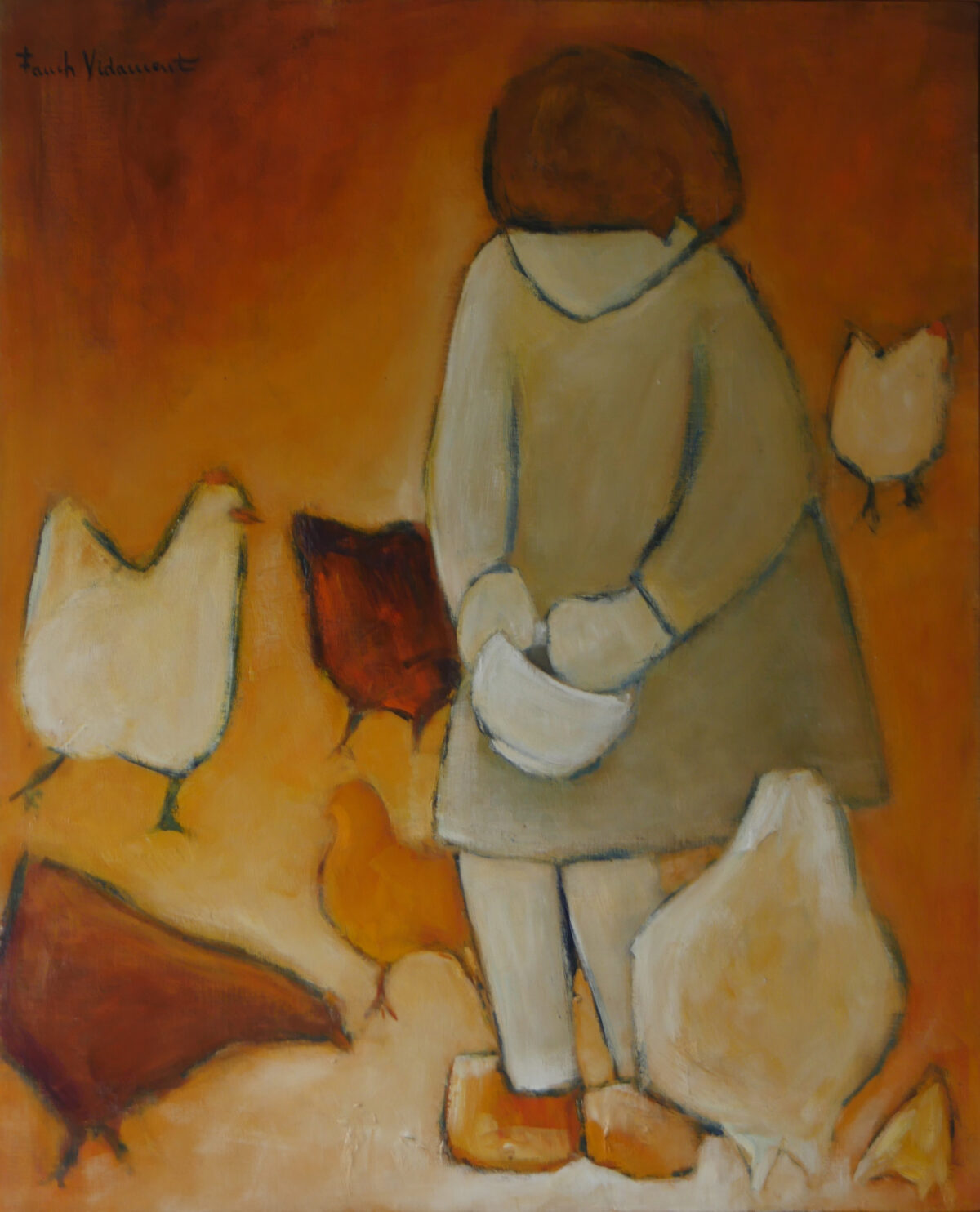 La petite fille aux poules