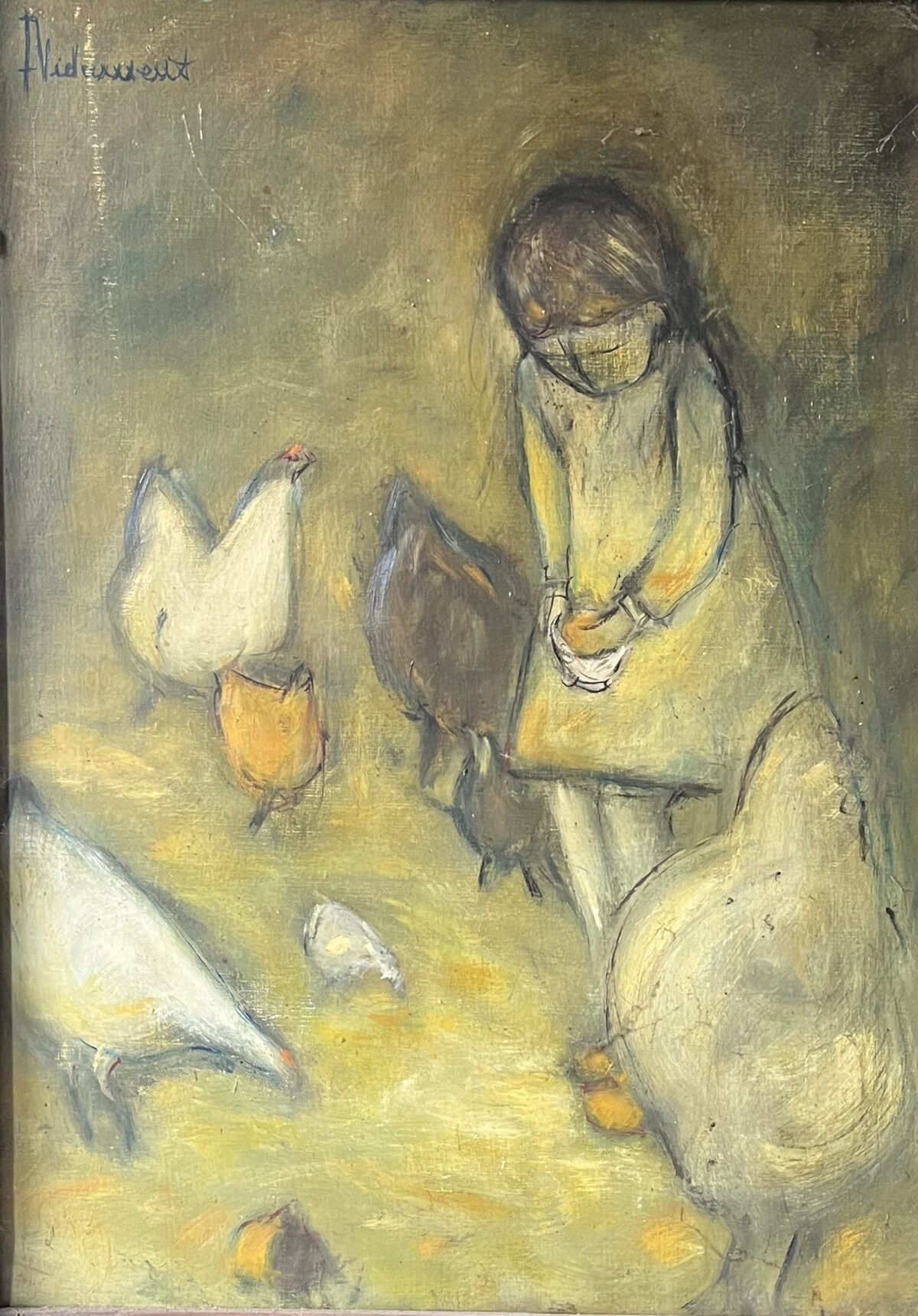Petite filles aux poules, première version